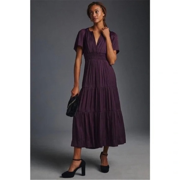 NWT Gorgeous Anthropologie Somerset Maxi Dress in Deep Purple! - Picture 6 of 9